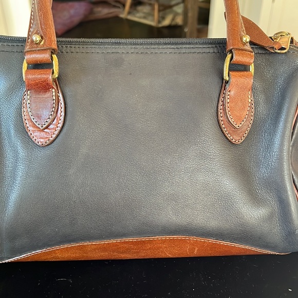 Etienne Aligner Vintage black and brown leather satchel awesome condition - Picture 9 of 15